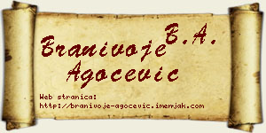 Branivoje Agočević vizit kartica